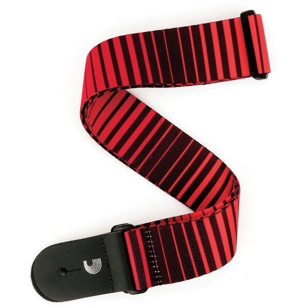 D'Addario P20S1507 Optical Art Guitar Strap (Red and Black)