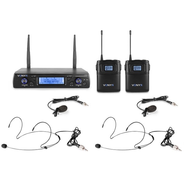 Vonyx WM62B système sans fil avec 2 émetteurs de poche (863 - 865 MHz)