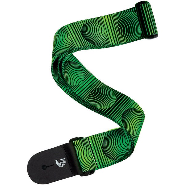 D'Addario P20W1506 sangle guitare Optical Art Green Orbs