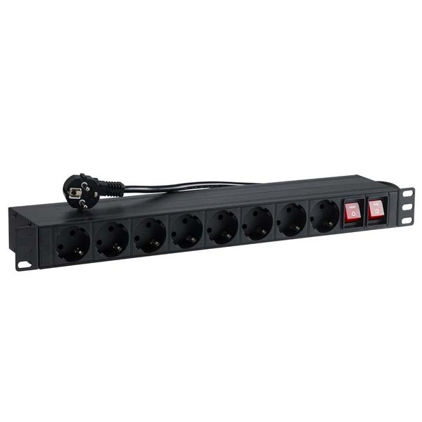 Hilec RG2x8 16-Way 19" Power Distributor with Overload Protection, 16A
