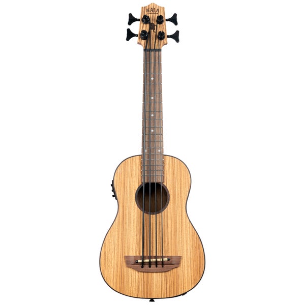 Kala U-Bass Zebrawood Fretted Bass Ukulele with Gig Bag