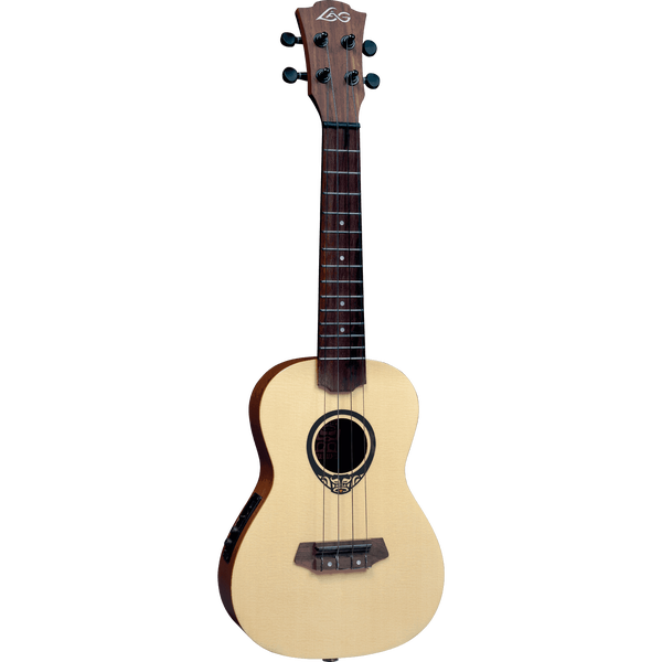 LAG Guitars Tiki Uku 150 TKU150CE Electro-Acoustic Thinline Concert Ukulele with Gig Bag
