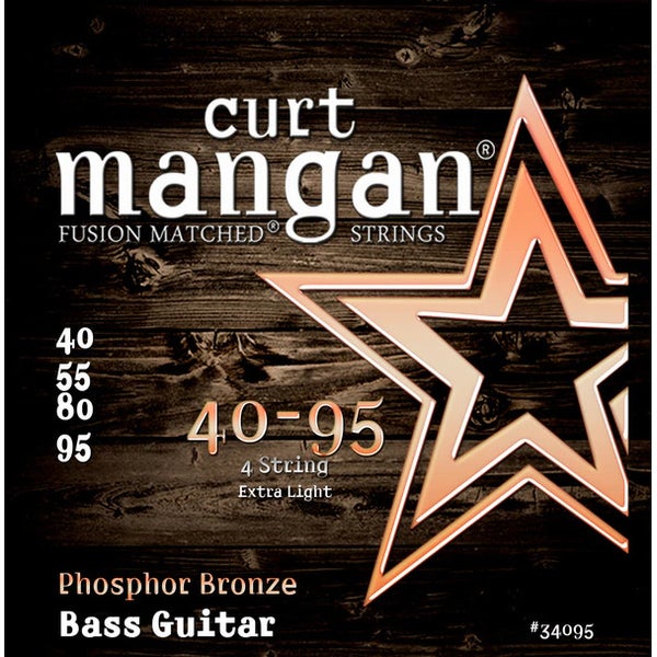 Curt Mangan Phosphor Bronze 40-95 jeu de cordes pour basse acoustique