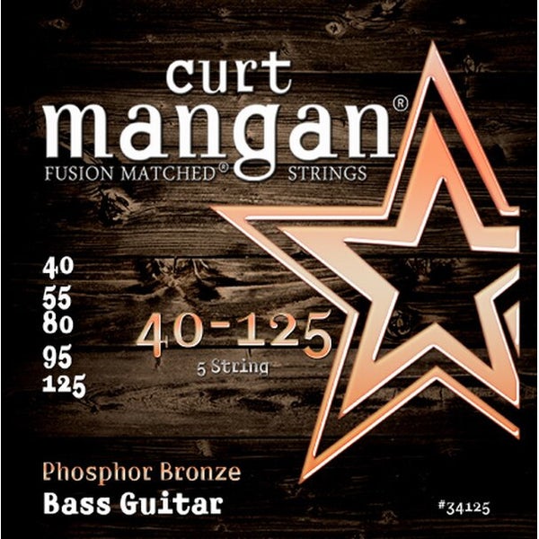 Curt Mangan Phosphor Bronze 40-125 5-String jeu de cordes pour basse acoustique 5 cordes