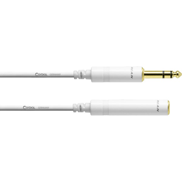 Cordial CFM3VK-SNOW câble d'extension pour casque jack TRS 6,35 mm 3 mètres blanc