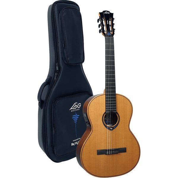 LAG Guitars Classic HyVibe 15 CHV15E guitare électro-acoustique folk avec multi-effets et Bluetooth