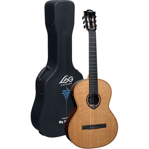 LAG Guitars Classic HyVibe 30 CHV30E Electro-Acoustic Classical Guitar with Built-In Effects and Bluetooth