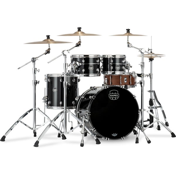 Mapex SE504XBPB Saturn Evolution Birch Fusion Piano Black 4-Piece Shell Set