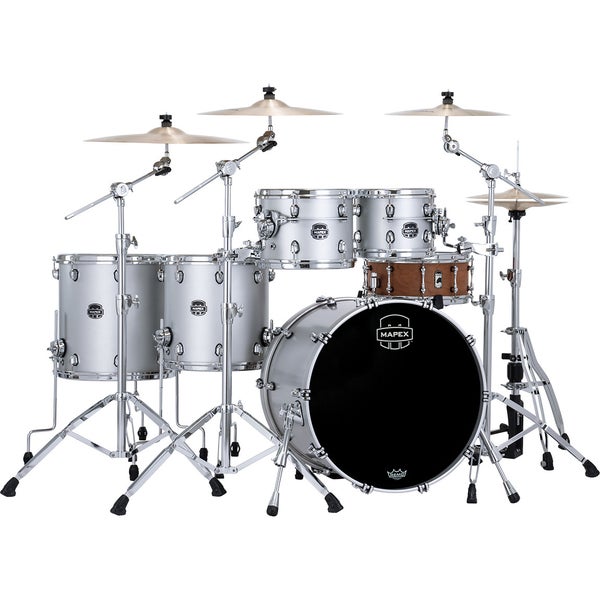 Mapex SE628XM Saturn Evolution Maple Stage+ Iridium Silver 5-Piece Shell Set