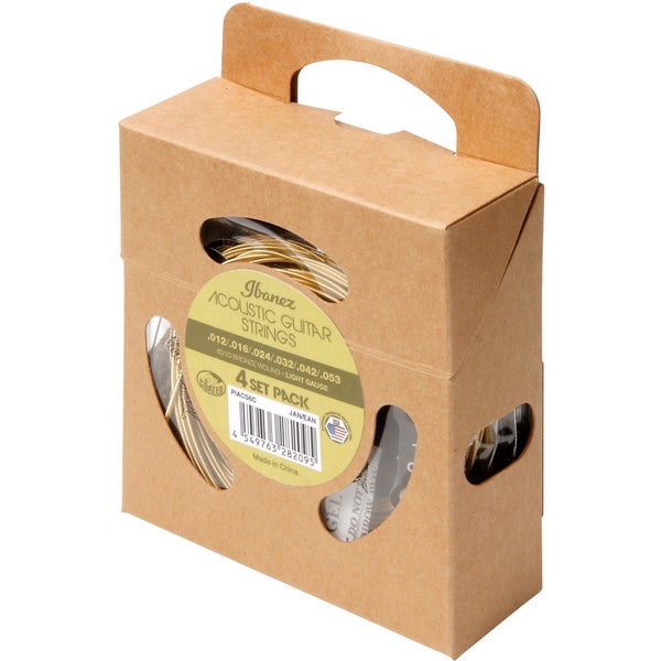 Ibanez PIACS6C 80/20 Bronze Wound Light cordes pour guitare acoustique folk acoustique (4 jeux)