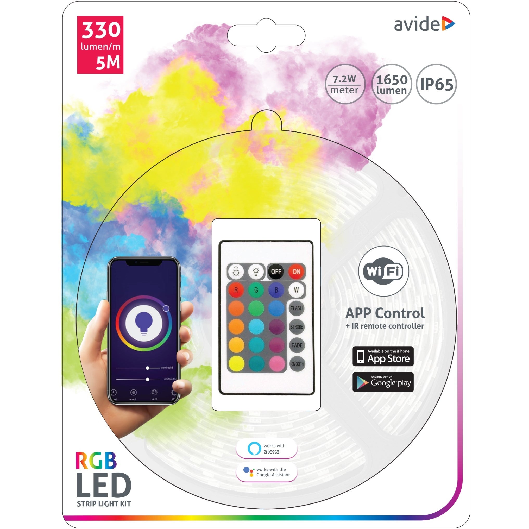 Avide LED Strip 12V 7.2W RGB IP65 ruban LED 5 m | Bax Music
