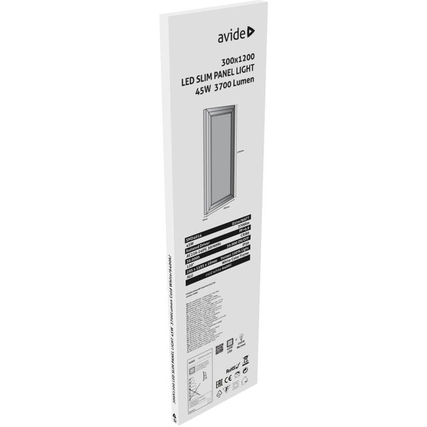 Avide LED Slim Panel 300x1200x10mm 45W CW panneau encastrable