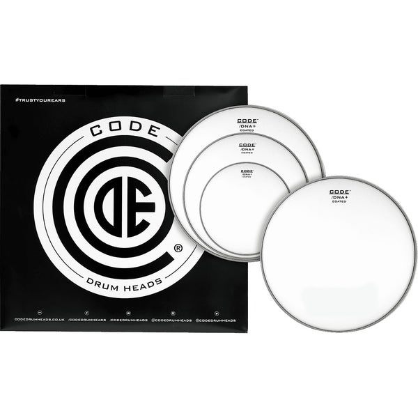 Code Drum Heads TPDNACTDF DNA Fusion Pack 10-12-14-Inch Coated Tom Heads + 14-Inch Coated Snare Drumhead