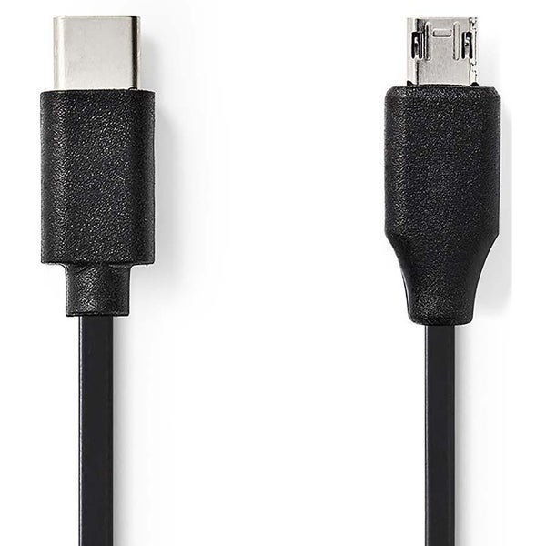 Nedis CCGP60750BK10 Male USB-C to Male Micro USB-B Cable, 1m