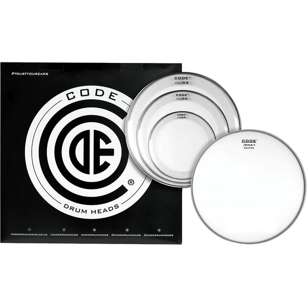 Code Drum Heads TPRRCLRF Reso Ring Fusion Pack 10-12-14-inch Resonance Drumheads + 14-inch Coated Snare Drumhead
