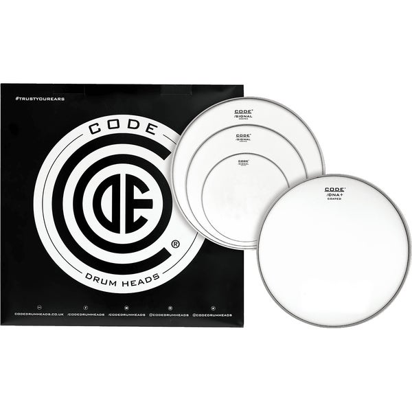 Code Drum Heads TPSIGCTDF Signal Fusion Pack 10-12-14-inch Coated Tom Drumheads + 14-inch Coated Snare Drumhead