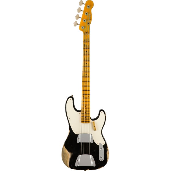 Fender Custom Shop Limited Edition 1951 Precision Bass Heavy Relic Aged Black Electric Bass Guitar with Case