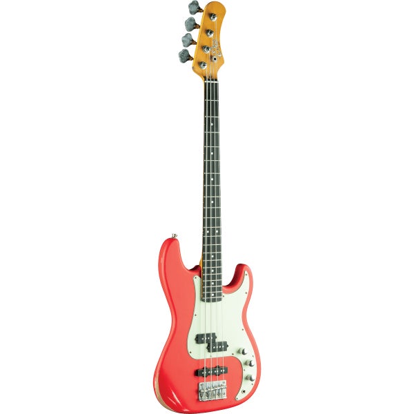EKO VPJ280V Relic Fiesta Red Electric Bass Guitar