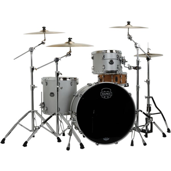 Mapex SE446XHPD Saturn Evo. Hybrid Rock Powerhouse Iridium Silver 3-Piece Shell Set