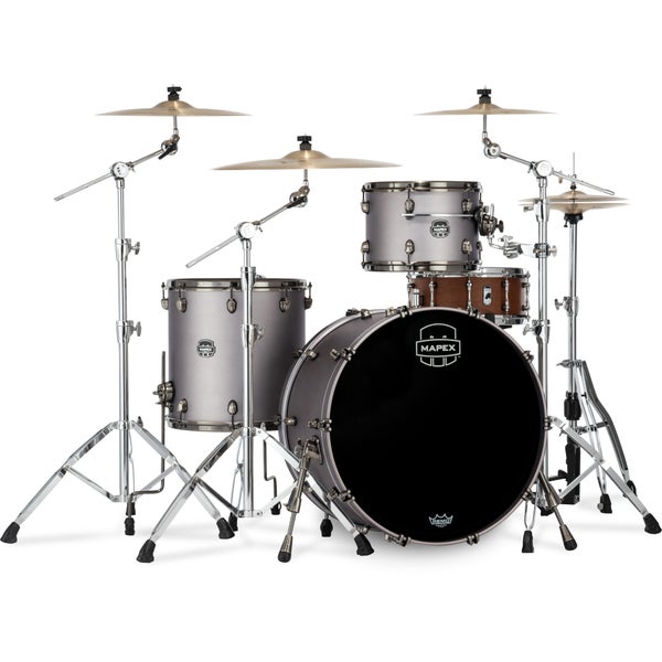 Mapex SE446XHBPG Saturn Evo. Hybrid Rock Powerhouse Gun Metal Gray 3-Piece Shell Set
