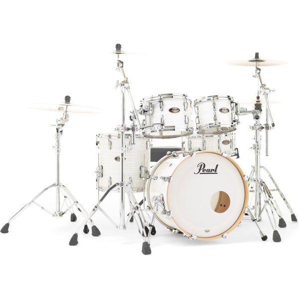 Pearl Masters Maple/Gum 4-Piece Shell Set, 10, 12, 14, 20-inch (Silver White Swirl)