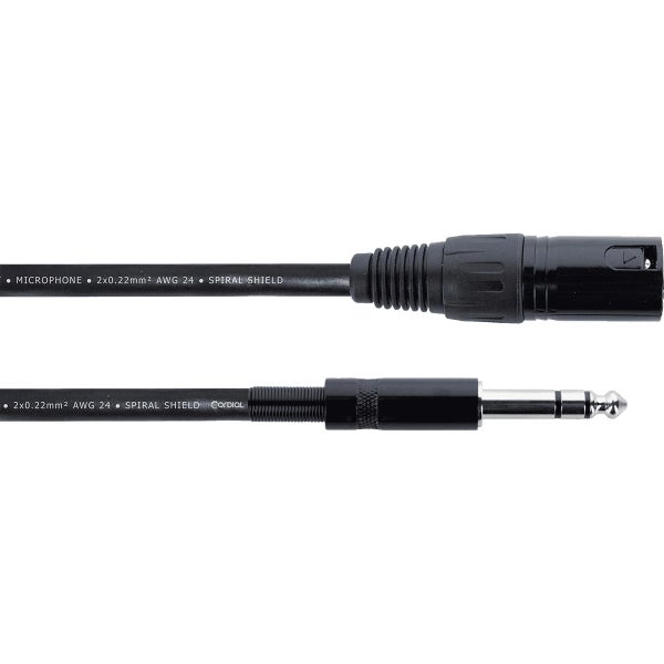 Cordial EM0.5MV Elements Male XLR to TRS Jack Cable, 0.5m