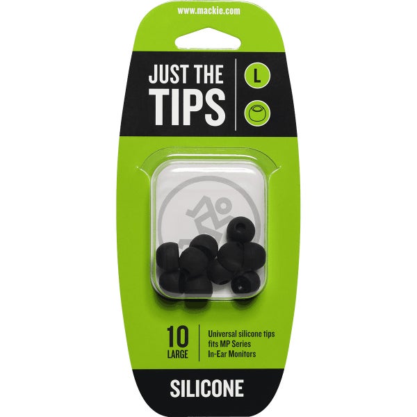Mackie MP-SILI-L Large Universal Silicone Ear Tips for In-Ear Monitors (Pack of 10)