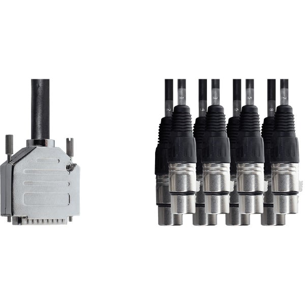 Cordial EFD5DFT Sub-D to 8x Female XLR Multicable Interface, 5m