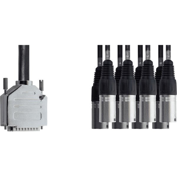 Cordial EFD1.5DMT Sub-D to 8x Male XLR Multicable Interface, 1.5m