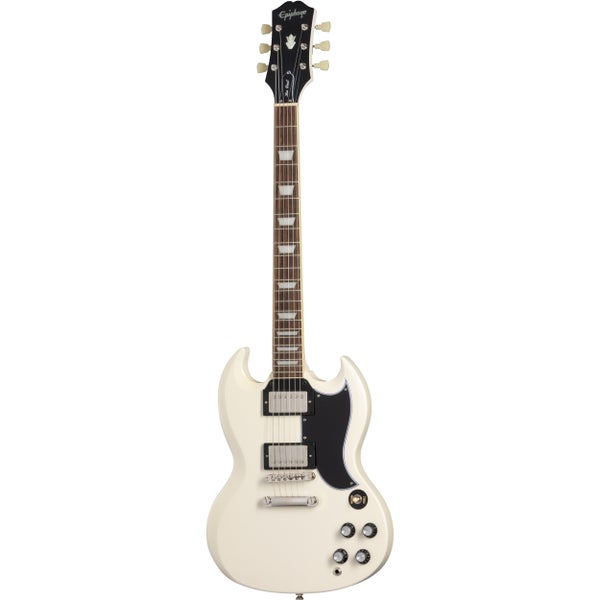 Epiphone 1961 Les Paul SG Standard Aged Classic White Electric Guitar with Case