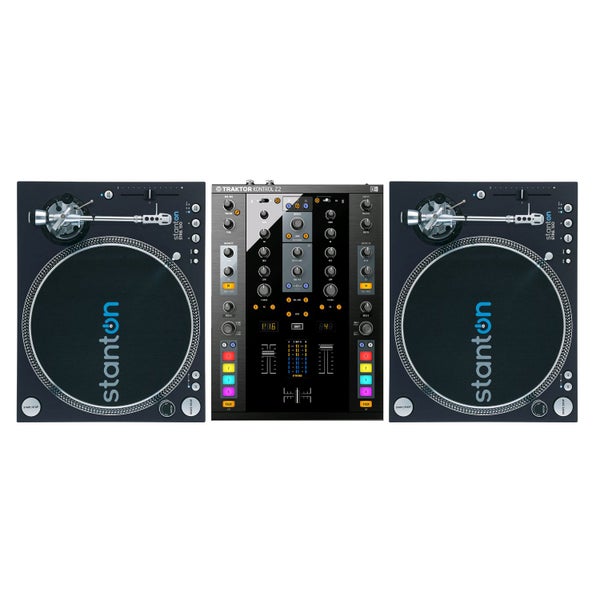 Stanton set DJ: 2x STR8-150 + NI Traktor Kontrol Z2 con código de tiempo.