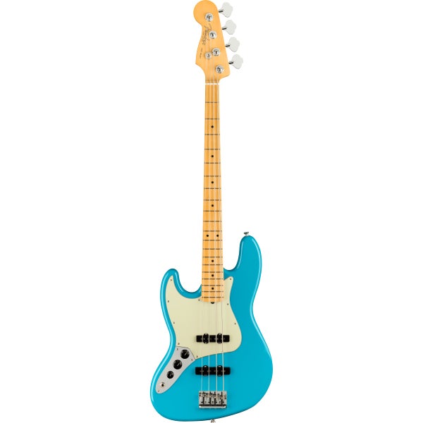 Fender American Professional II Jazz Bass LH Miami Blue MN Left-Handed Electric Bass Guitar with Case
