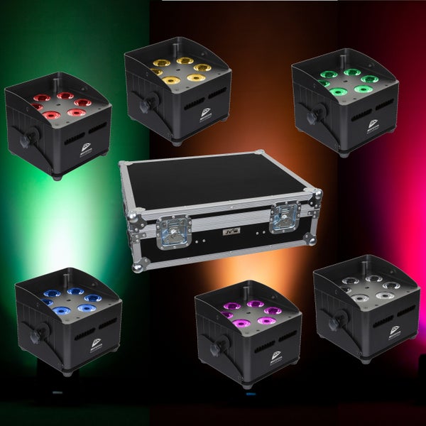 JB systems 6x Accu-Compact + Case Complete Pack