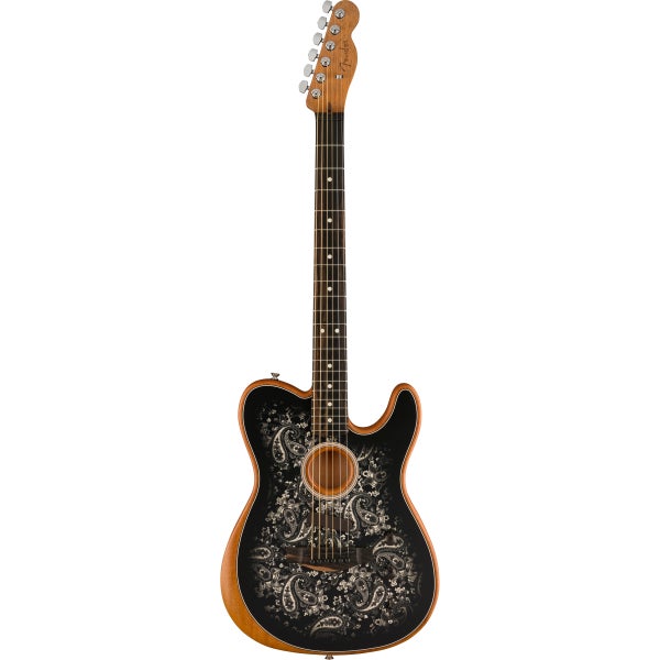 Fender American Acoustasonic Telecaster Black Paisley Limited Edition guitare + housse