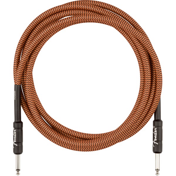 Fender Professional Series Orange / Black Limited Edition Jack Cable with Straight Plugs, 3m