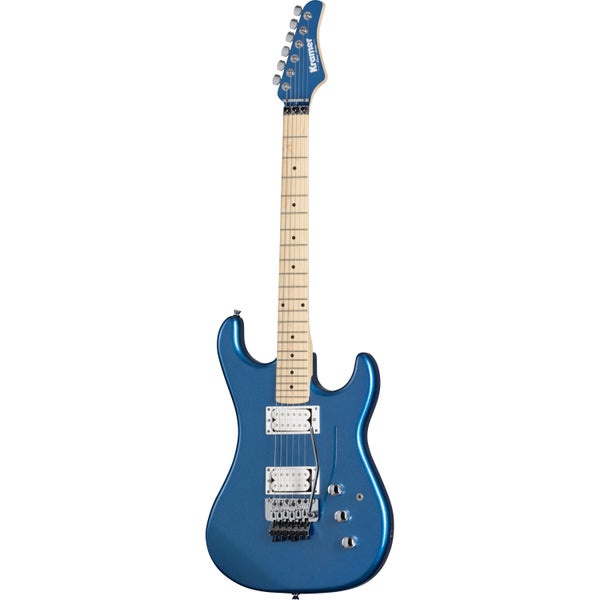 Kramer Guitars Original Collection Pacer Classic Radio Blue Metallic Electric Guitar with Top-Mounted Floyd Rose Special