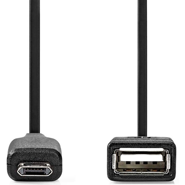 Nedis CCGP60515BK02 USB 2.0 adaptateur OTG micro USB-B mâle - USB-A femelle 0,2 m