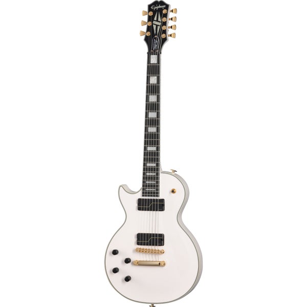 Epiphone Matt Heafy Origins Les Paul Custom 7-String LH Bone White 7-String Electric Guitar with Case