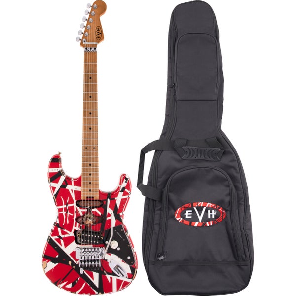 EVH Striped Series Frankie Red / White / Black with EVH Wolfgang/Striped Series Gig Bag Black