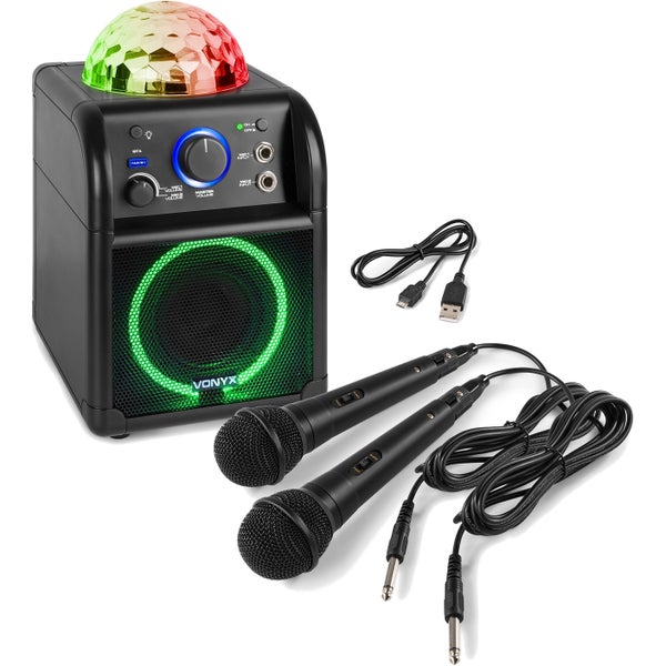 Vonyx SBS55B système karaoké Bluetooth avec micros