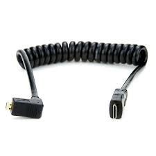 Atomos Coiled Micro-HDMI to HDMI Cable, 50cm (Straight/Right-Angled Plugs)