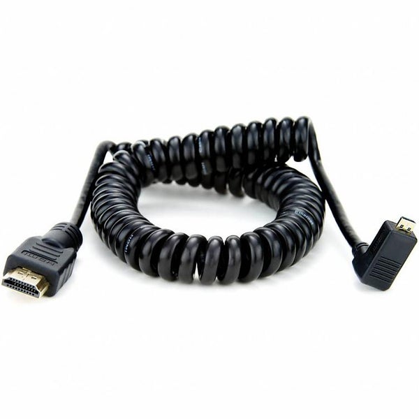 Atomos Coiled Micro-HDMI to HDMI Cable, 50-65cm (Straight/Right-Angled Plugs)