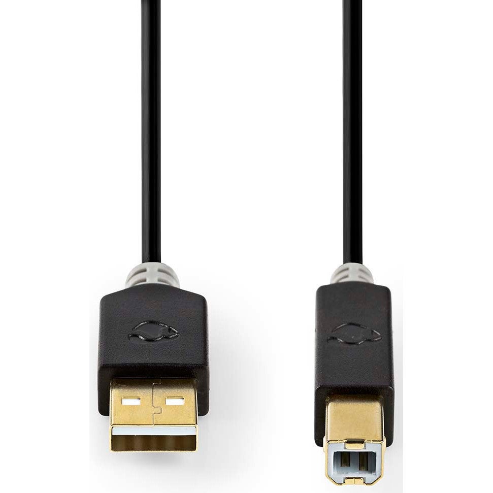 Nedis Anthrazit Usb-Kabel / Usb 2.0 / Usb-A Stecker / Usb-B Stecker / 480 Mbps / Vergoldet / 1.00 M / Rund / Pvc / / Box - Bild 3