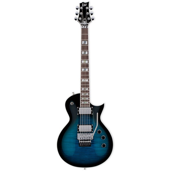 ESP LTD AS-1FR Black Aqua Sunburst Alex Skolnick Signature guitare électrique avec étui