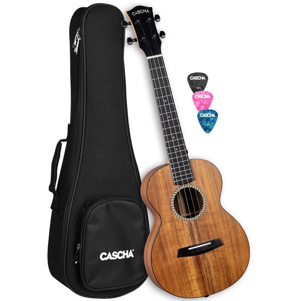 Cascha HH 2349 set ukulélé ténor table en acacia massif