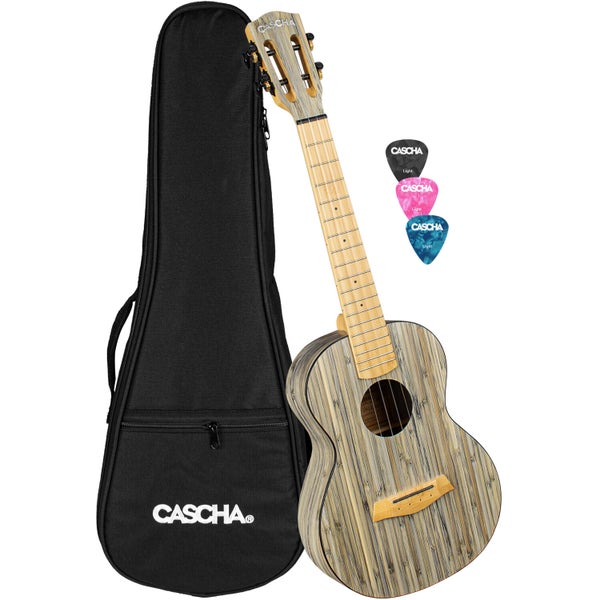 Cascha HH 2317 Bamboo Graphite Tenor Ukulele Pack