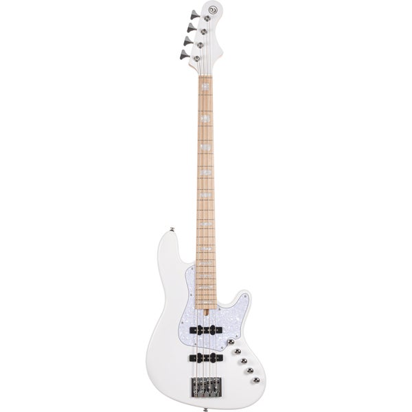Cort Elrick NJS4 White MN Electric Bass Guitar with Gig Bag
