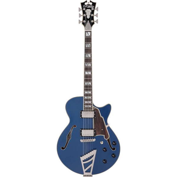 D'Angelico Deluxe SS LE Stairstep Sapphire Semi-Acoustic Guitar with Case