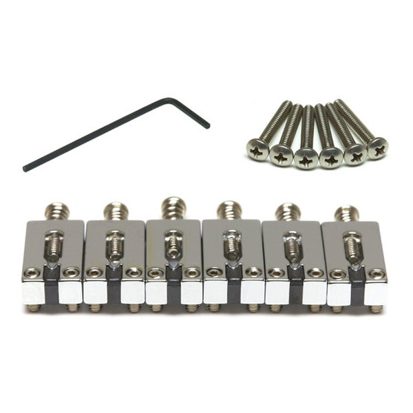 Graph Tech String Saver PG-8000-FC Brushed Steel Vintage Chrome ST/TE-Style Guitar Saddles (Set of 6)