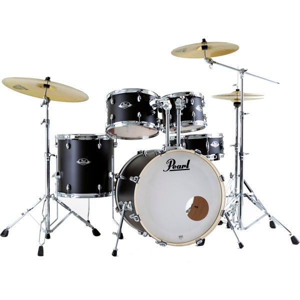 Pearl EXX705NBR/C761 Export Satin Shadow Black Drum Kit with Cymbals